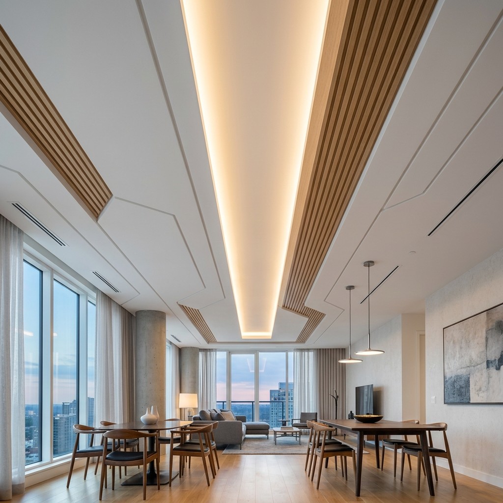 After false ceiling and lighting work